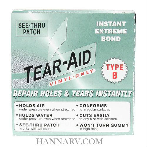Tearepair Inc. D-ROLL-B-20 Tear-Aid Type B - 3-Inch x 5-Foot Vinyl Only See Thru Patch Kit